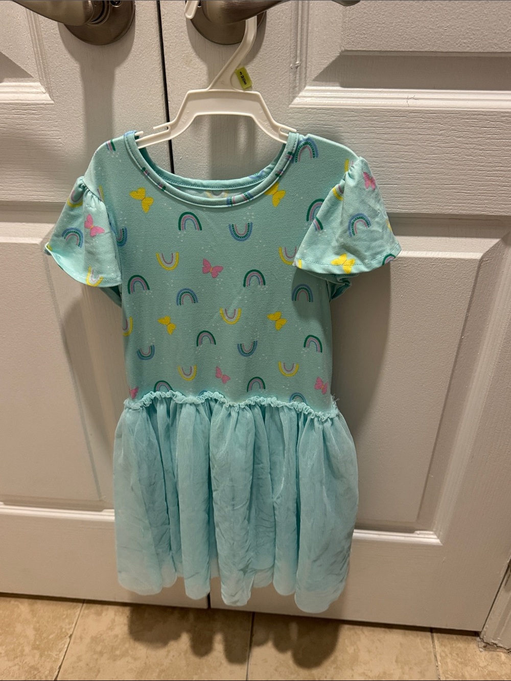 Epic Threads Light Blue Rainbow & Butterfly Tulle Dress